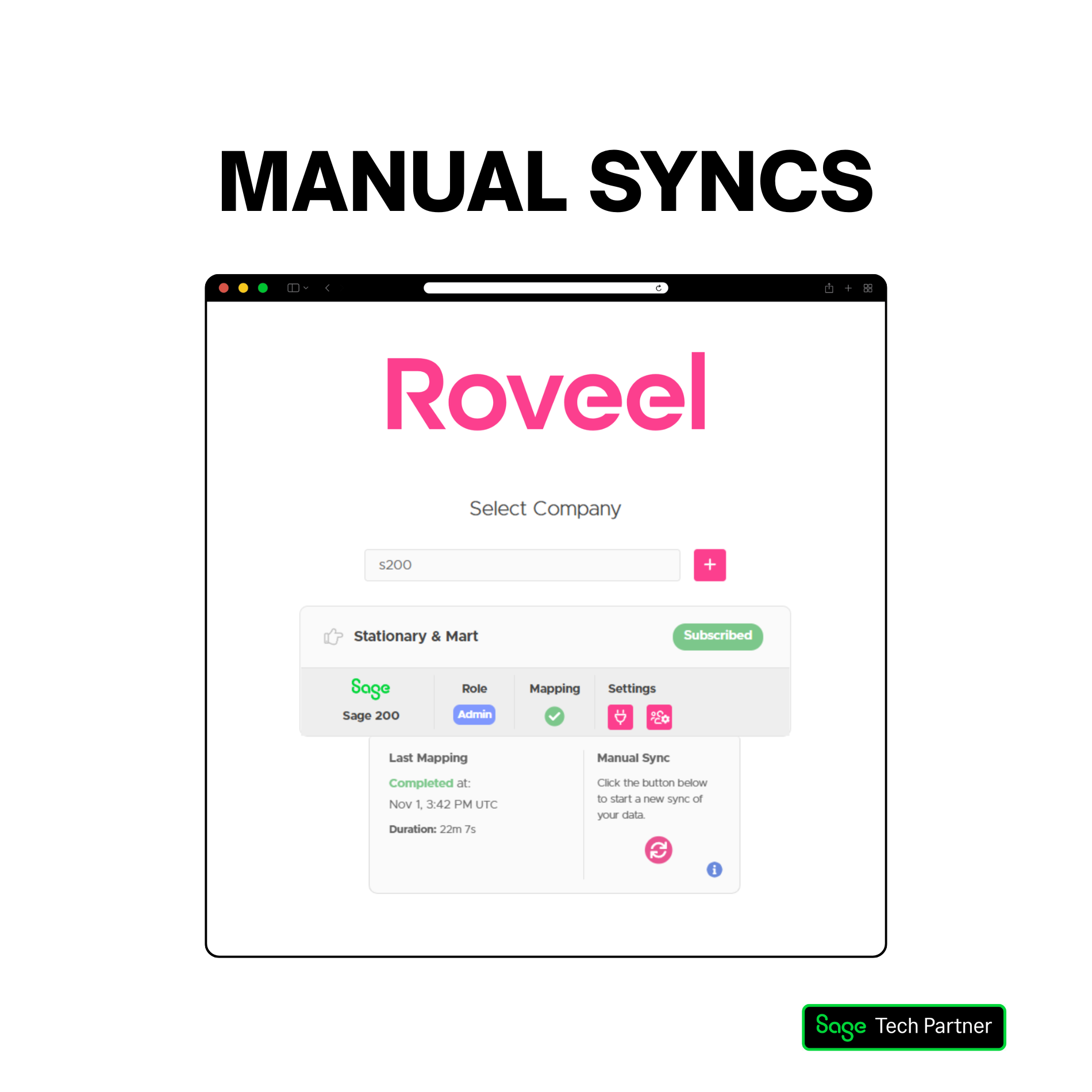 Manual Syncs Roveel