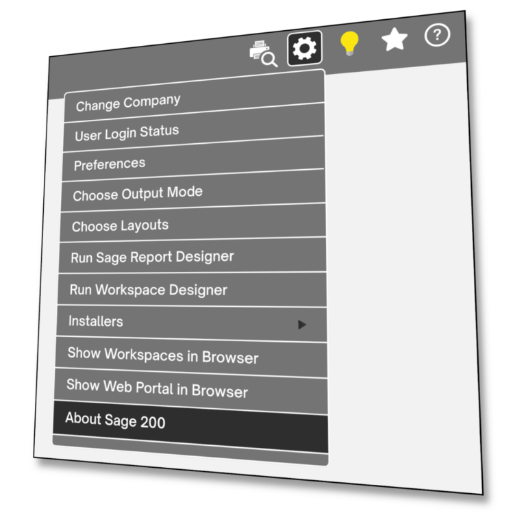Sage 200 Settings